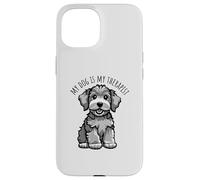 My Dog Is My Therapist Funny Cute Adorable Puppy Dog Cartoon Case for iPhone 15