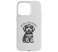 My Dog Is My Therapist Funny Cute Adorable Puppy Dog Cartoon Case for iPhone 15 Pro Max