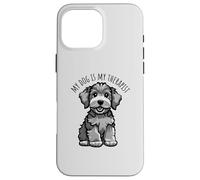 My Dog Is My Therapist Funny Cute Adorable Puppy Dog Cartoon Case for iPhone 16 Pro Max