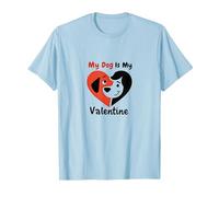 My Dog is My Valentine Heart Pet Love T-Shirt, Men, Baby Blue, XL