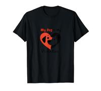 My Dog is My Valentine Heart Pet Love T-Shirt, Men, Black, 4XL