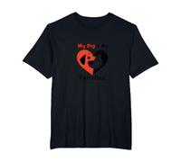 My Dog is My Valentine Heart Pet Love T-Shirt, Men's Big and Tall, Black, 6X Tall