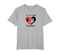 My Dog is My Valentine Heart Pet Love T-Shirt, Men's Big and Tall, Heather Grey, 6X Tall