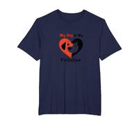 My Dog is My Valentine Heart Pet Love T-Shirt, Men's Big and Tall, Navy, 6X Tall