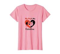 My Dog is My Valentine Heart Pet Love T-Shirt, Women, Pink, XXL