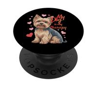 My Dog Is Therapy Yorkshire Terrier Lover PopSockets Adhesive PopGrip
