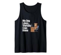 My Dog Loves Working from Home - Funny Pet Computer Humour Tank Top