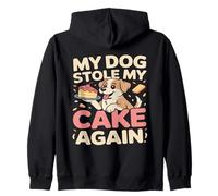 My Dog Stole My Cake Again Birthday Humor Zip Hoodie