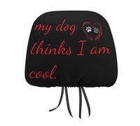 My Dog Thinks I Am Cool Funny Car Headrest Covers Universal Fit Seat Head Rest Protector Auto Interior Accessories