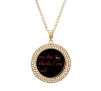 My Dog Thinks I Am Cool Personalized Picture Pendant Necklace Customized Memorial Jewelry for Women