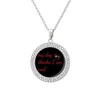 My Dog Thinks I Am Cool Personalized Picture Pendant Necklace Customized Memorial Jewelry for Women