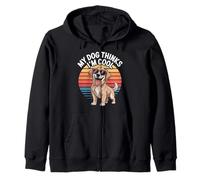 My Dog Thinks I'm Cool Funny Dog Lover Zip Hoodie