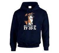 My Dog Thinks Im Cool Mens Funny Hoodie Novelty Pet Hoodie Adorable Dog Lover Hoody Navy Blue - Large