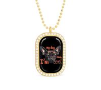 My Dog Thinks Im Cool Pet Parent Dog Lover Funny Pendant Necklace for Women Personalized Fashion Jewelry Diamond Necklaces for Wedding Birthday Gold Silver