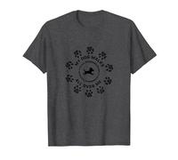 My Dog Walks All Over Me - Paw Print Pet Lover T-Shirt, Men, Dark Heather Grey, 6XL