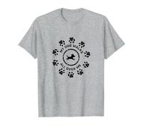 My Dog Walks All Over Me - Paw Print Pet Lover T-Shirt, Men, Heather Grey, 6XL