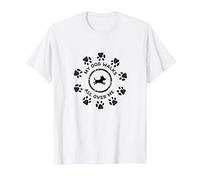 My Dog Walks All Over Me - Paw Print Pet Lover T-Shirt, Men, White, 6XL
