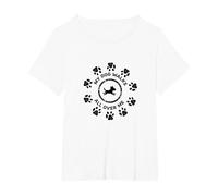 My Dog Walks All Over Me - Paw Print Pet Lover T-Shirt, Women's Plus, White, 2X