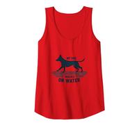 My Dog Walks on Water: Quirky Pet Lover Tank Top, Women, Red, L