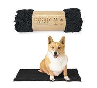 My Doggy Place Microfiber Dog Mat for Muddy Paws, 18" x 24" Charcoal - Absorbent and Quick-Drying Dog Paw Cleaning Mat, Washer and Dryer Safe - Non-Slip Rubber Backed Dog Floor Mat, Small