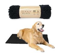 My Doggy Place - Ultra Absorbent Microfiber Dog Door Mat, Durable, Quick Drying, Washable, Prevent Mud Dirt, Keep Your House Clean (Black, Large) - 36 x 26 Inch