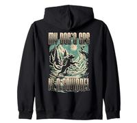 My Dogs GPS Is A Squirrel Funny Hiking Camping Dog Lover Zip Hoodie
