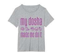 My dosha Made me do it - Funny Ayurveda T-Shirt, Women's Plus, Heather Grey, 2X