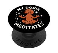 My Doxie Dachshund Dog Meditates Vintage Funny PopSockets Adhesive PopGrip