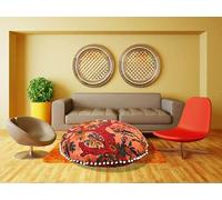 My Dream Carts 32 Inch Floor Pillow Cover “Case Only” Orange Tie Dye Round Hippie Floor Pillows Cover Meditation Cushion Cover Pouf Case Bohemian Yoga Seat Case Ottoman Playing Kids Seating Home Décor
