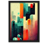 My Dream Retro Multi Coloured Abstract Painting Artwork Framed Wall Art Print A4 Artery8 Black One Size