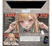 My Dress Up Darling Mouse Pad Anime Gaming Mouse Mat Kitagawa Marin Printed Computer Keyboard Pad Laptop Mat Non-Slip Rubber Base Mousepad Laptop Desk Pad for Office Student Home
