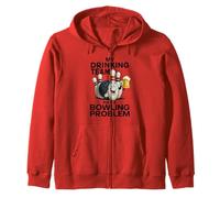 My Drinking Team Has A Bowling Problem Funny Beer Bowler Pin Zip Hoodie