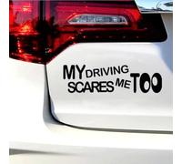 My Driving Scares Me Too Funny Car Sticker 2Packs(Black)