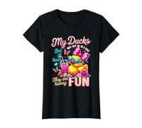 My Ducks May Not Be in A Row At Least They are Having Fun Value Graphic T-Shirt, Women, Black, XS