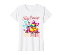 My Ducks May Not Be in A Row At Least They are Having Fun Value Graphic T-Shirt, Women, White, L
