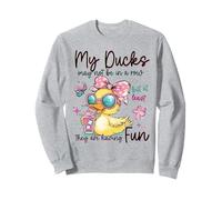 My Ducks May Not Be In A Row Cute Duck In Funny Duck Summer Sweatshirt