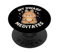 My Dwarf Rabbit Meditates Funny Cute Bunny PopSockets Adhesive PopGrip