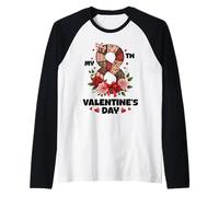 My Eighth Valentine Day 8th Celebration Happy Couple Lovers Raglan Baseball Tee