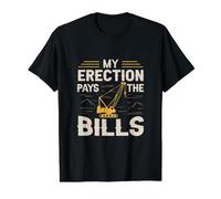 My Erection Pays The Bills for a Construction Truck Driver Value Graphic T-Shirt, Men, Black, XL