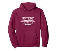 My EX Suffered From Stage 4 Liabetes, Funny Lying Ex Partner Pullover Hoodie, Adult Unisex, Burgundy, Small