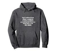 My EX Suffered From Stage 4 Liabetes, Funny Lying Ex Partner Pullover Hoodie, Adult Unisex, Dark Heather Grey, Large