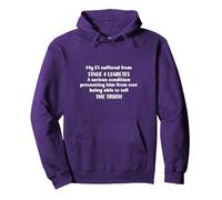 My EX Suffered From Stage 4 Liabetes, Funny Lying Ex Partner Pullover Hoodie, Adult Unisex, Purple, Medium