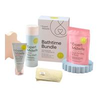My Expert Midwife Mum & Baby Bathtime Bundle, Including No Harm Baby Bottom Balm 30ml, Gentle Cleansing Wash 200ml & Soak for Bits Premium Bath Salts 75g
