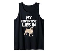 My Expertise Lies in Pugs Small Dog Breed Wrinkly Face Round Tank Top