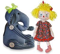 My Fabric Heaven Two Discounted Sewing Patterns Rag Doll & Denim Elephant Keepsake Stuffed Soft Toys & Easy Photo-Tutorial Instructions. Free Post