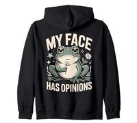 My Face Has Opinions Frog Sarcasm Zip Hoodie