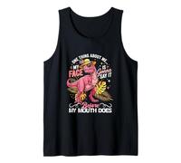 My Face is Gonna Say It Before Mouth Does Funny Joke T-Rex Tank Top