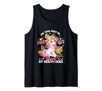 My Face is Gonna Say It Before Mouth Does Funny Joke Unicorn Tank Top