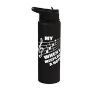 My Face When I Misplace A Note Funny Musician Musical Note Stainless Steel Insulated Water Bottle