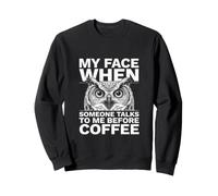 My Face When Someone Talks To Me Before Coffee Owl Sweatshirt